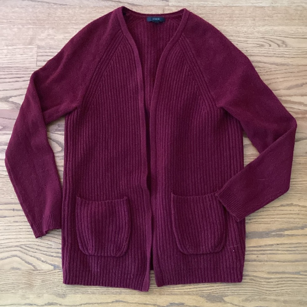 J Crew open front wool cardigan